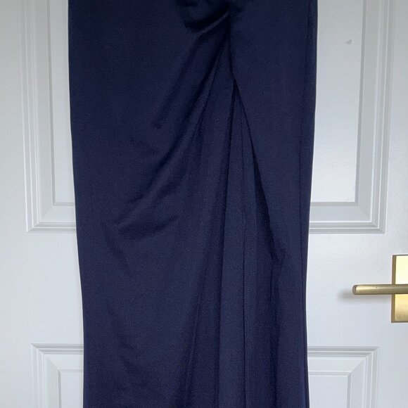 Deep V-Neck Sequin Short Sleeve High Side Front Slit Formal Evening Dresses - Picture 4 of 7